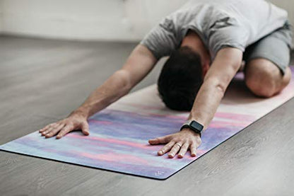 YOGA DESIGN LAB | The Combo Yoga Mat | 2-in-1 Mat+Towel | Eco Luxury | Ideal for Hot Yoga, Power, Bikram, Ashtanga, Sweat | Studio Quality | Includes Carrying Strap! - color: Breathe, size: 3.5mm