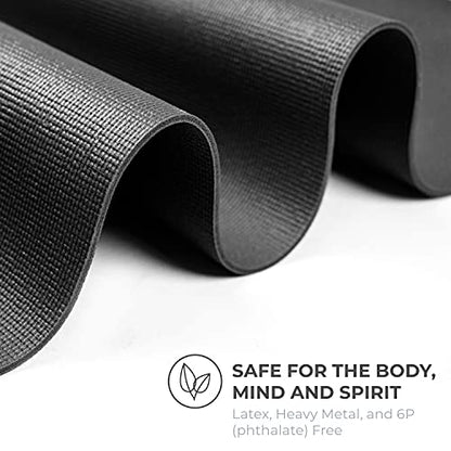 Ascend 6mm Thick Yoga Mat Roll, 50ft x 24in - color: Black