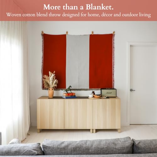 Peru Flag Woven Throw Blanket – Woven Not Printed – 50x70 Peruvian Blanket for Couch, Bed or Wall – Made for Peruvians Living Abroad - color: Peru