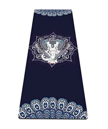 nuveti Yoga Mat Print Extra Thick TPE Non Slip Fitness Exercise Mat with Carrying Bag,72"x24" Extra Thick 6MM Exercise & Workout Mat for Yoga, Pilates Fitness and Floor Exercises - color: Elephant