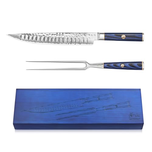 Cangshan KITA Series 2-Piece Carving Set With Ash Wood Box, High Carbon X-7 Damascus Steel, 501516 (2pc)