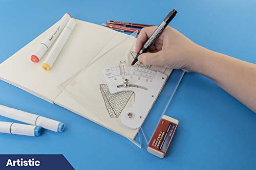 Pacific Arc Adjustable 8 Inch Triangle Plain Edge for Drafting, Architect, Engineer - style: 8 inch