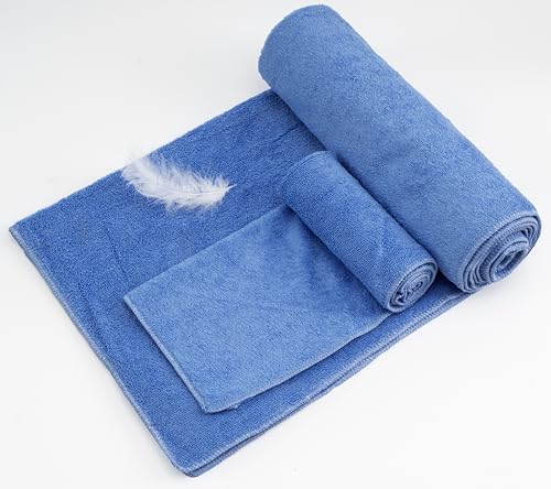 Yoga Towel, Non Slip Hot Yoga Mat Towel with Corner Pockets, Sized 25"x73", 100% Microfiber Sweat Absorbent, Perfect for Hot Yoga, Bikram, Pilates and Yoga Mats (Blue) - color: Blue