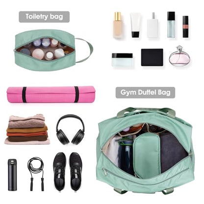 Ceneda 20" Gym Bag for Women with Wet Pocket & Shoe Compartment, Lightweight Duffel Waterproof Carry On Duffle for Travel, Yoga, Overnight (Mint Green) - color: Mint Green
