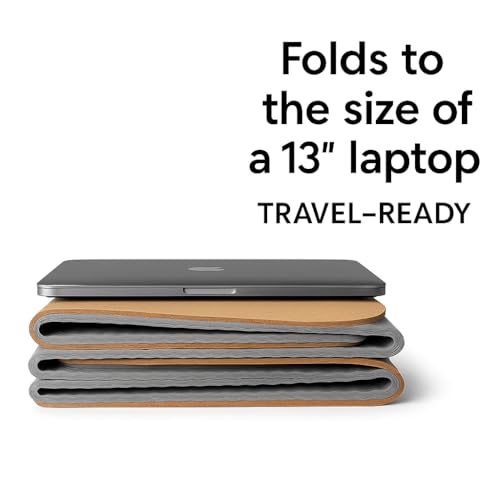 Roam & Wrap Travel Yoga Mat Packable & Foldable – 5mm Cork Yoga Mat, Not Rolled, Lightweight Portable Yoga Mat for Travel, Carry-On, Pilates & Gym