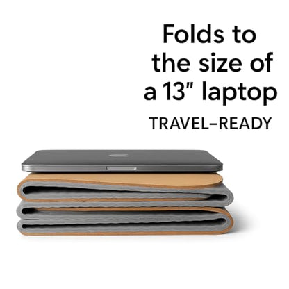 Roam & Wrap Travel Yoga Mat Packable & Foldable – 5mm Cork Yoga Mat, Not Rolled, Lightweight Portable Yoga Mat for Travel, Carry-On, Pilates & Gym