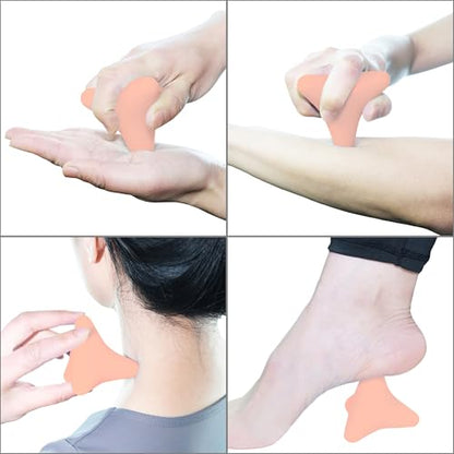 Manual Trigger Point Massage Tool Small Massager Ball 3″×2.6″ Pink - color: Pink