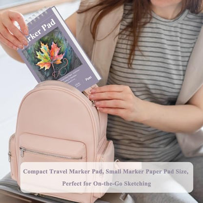 Fuxi Marker Paper Pad, 120lb/200gsm Art Paper of Markers, 2-Pack, 50 Sheets Per Pad (5.5" x 8.5"). - color: Lavender Purple