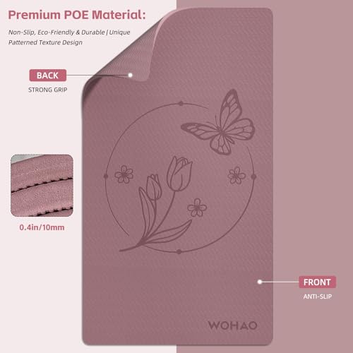 Large 76"x40"x0.4" Yoga Mat - color: Dull Pink