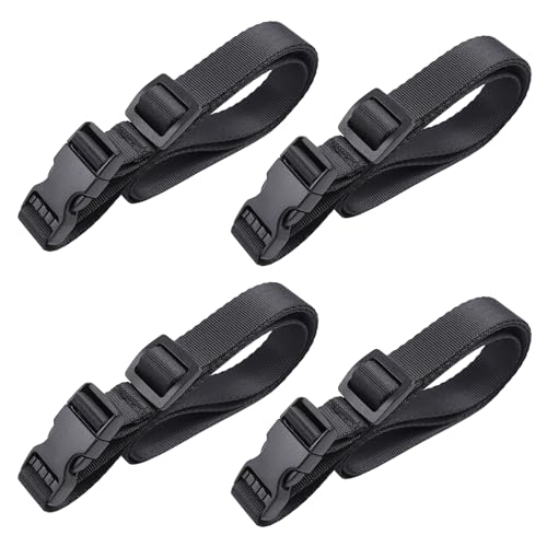 Vigorport Utility Straps Quick Release Nylon Backpack Accessory Bag Strap | Adjustable Nylon Travel Belt, Multi Purpose Compression Straps, Sleeping Bag Strap for Hiking, Travel, Outdoor Sports-4 Pack - color: Black, size: 0.75"W-24"L