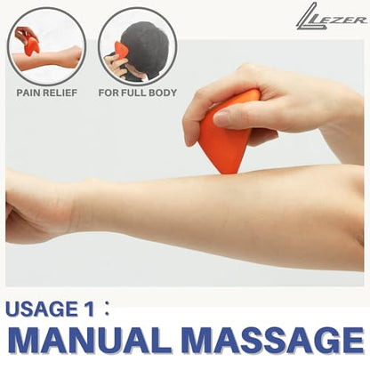 LEZER Large Trigger Massage Point, Manual Massage Ball, Hip Hook, Muscle Knot Release Tool, Deep Tissue Relief, Hip Flexor Iliacus Back Psoas Hand Foot Myofascial Physical Therapy, 3.5 inｘ3 in, Orange - style: 04 - Large Trigger Orange