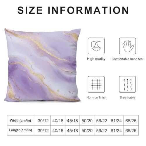 Purple Marble Decorative Throw Pillow Covers 18x18 Inch - color: Purple Marble