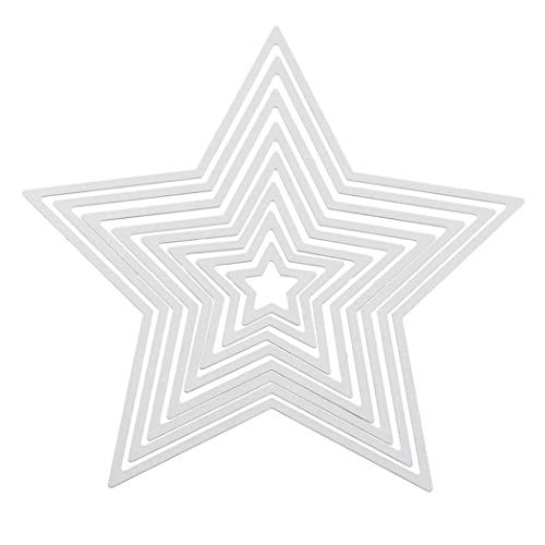 8 Stars Metal Cutting Dies Pentagram Frame Dies for Card Making Handmade Scrapbook Album Paper Embossing Tool - style: Five-pointed Stars