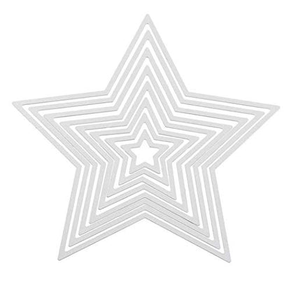 8 Stars Metal Cutting Dies Pentagram Frame Dies for Card Making Handmade Scrapbook Album Paper Embossing Tool - style: Five-pointed Stars