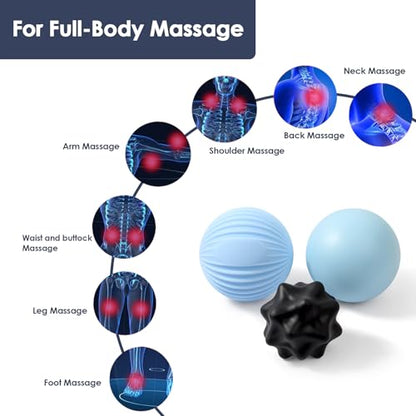 Silicone Lacrosse Ball Set for Deep Tissue & Trigger Points | Foot Massage Balls for Myofascial Release, Muscle Knots & Plantar Fasciitis - style: Silicone Smooth Lacrosse Ball Set