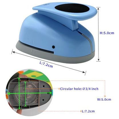 Circle Punch, Paper Punch,3/4 inch Circle Hole Punch Cutters for for Paper Crafts, Cardstock, Gift Wrapping, Scrapbook Tools Cards, Arts Fun Projects, Christmas, Birthday Gifts(Blue). - size: 3/4 Inch