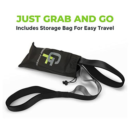 Gradient Fitness Stretching Strap for Physical Therapy, 12 Multi-Loop Stretch Strap 1.5" W x 8' L, Neoprene Handles, Physical Therapy Equipment, Yoga Straps for Stretching, Leg Stretcher. - color: Black/Grey