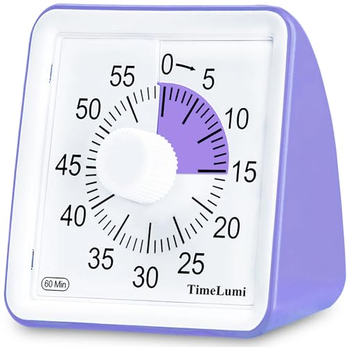 60-Minute Visual Timer for Kids Management Classroom Timer, Purple | Classroom, Home Edition Study Visual Timer - Silent Countdown Timer for Toddlers, Kids, Teachers and Adults - color: Purple