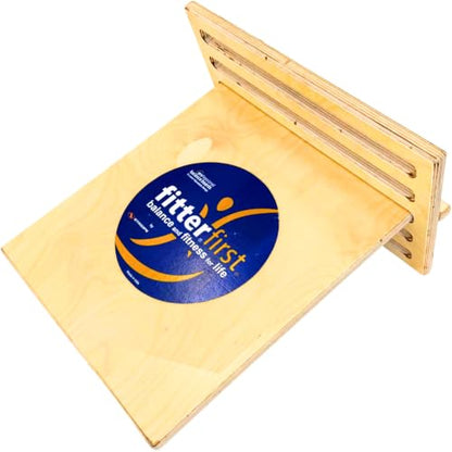 FitterFirst Wooden Slant Board -13.5 Inches Wide - Adjustable incline | Helps to Strengthen Calves, Achilles Tendons, Heels, and Shins - Great for Injury Recovery or Fitness Enthusiasts
