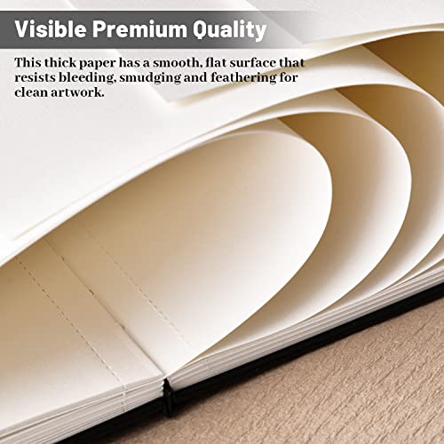 Hardcover Sketch Book, Sketchbook Drawing Pad,160GSM Thick Sketching Paper | Smooth, 46 Sheets/92 Pages, Acid-Free Art Paper, Micro-Perforated Pages, High Quality,Easy Tear Off, Sturdy Binding, 9" x 12"