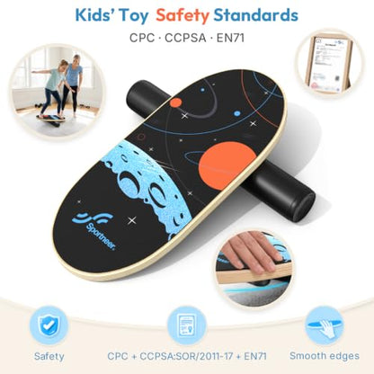 Sportneer Kids Balance Board, 4-Mode Adjustable Balance Trainer - color: Space Black