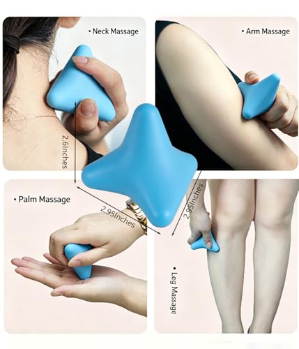 Trigger Point Massage Tool, 3" × 2.6", Deep Tissue Manual Massage Ball for Muscle Knots & Myofascial Release, Physical Therapy Tool for Plantar Fasciitis, Foot Hand Hip & Back Soreness Relief - color: Blue