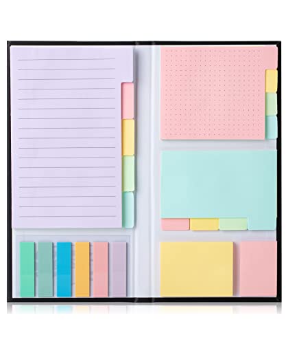 Mr. Pen- Sticky Notes Set, 410 Pack, Ruled | Dotted & Blank Notes with 150 Index Tabs, Divider Sticky Pads for Bible Study, Office, School, Planning - color: Muted Pastel, size: 1 Set