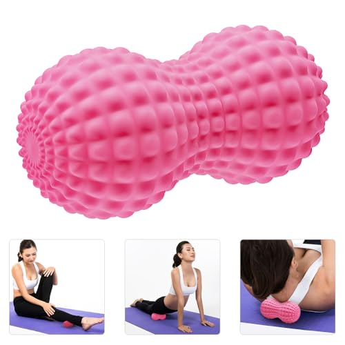 SELEWARE Peanut Massage Ball, Double Lacrosse Roller for Muscle Relief - color: Pink