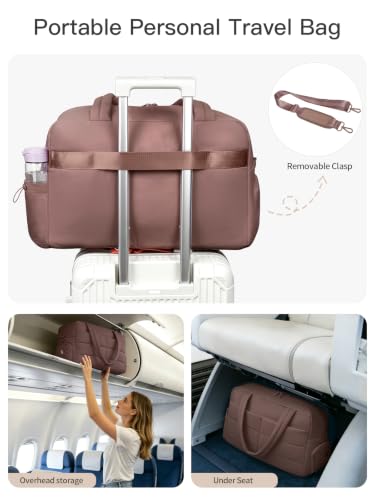 Gitus Travel Duffle Bag for Women Puffer Weekender Bags Carry on Gym Bag - color: Coffee Brown
