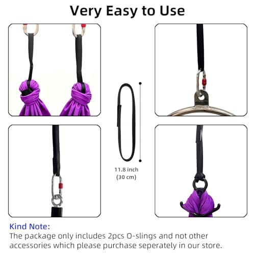Aerial Yoga O Sling Straps, SGS Certified Trapeze Loop 2PCS - size: 30cm
