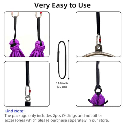 Aerial Yoga O Sling Straps, SGS Certified Trapeze Loop 2PCS - size: 30cm
