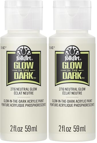 FolkArt Acrylic Dark Paint, Neutral Glow (Pack of 2) - color: Neutral Glow, size: 2 Fl Oz (Pack of 2)