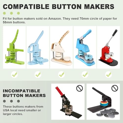 1" Button Paper Cutter Graphic Punch Die Cutter for 1inch Buttons, 1.377" Circle Cutter Punch for Scrap Paper Films Cardboard - size: for 25mm Buttons
