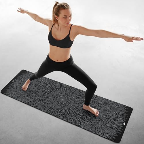 Plyopic All In One Yoga Mat | Luxury Sweat-Grip Mat/Towel Combo | Ideal for Yoga, Hot Yoga, Bikram, Pilates, Workout & Exercise | Eco-Friendly Natural Rubber - color: Mandala