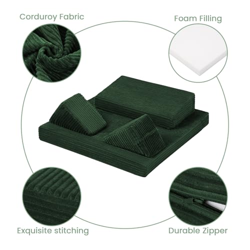 Meditation Cushion, Meditation Mat with Knee Support, Green - color: Green, size: 24X24X2 Inch