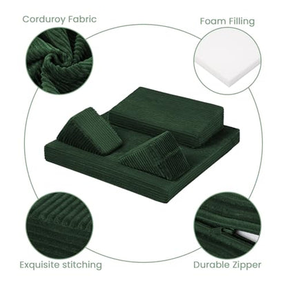 Meditation Cushion, Meditation Mat with Knee Support, Green - color: Green, size: 24X24X2 Inch