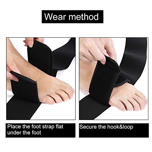 ZJchao Stretching Strap Yoga Strap, Foot Drop Fascitis Plantar Ankle Training Belt, Exercise Strap, Black, OK Cloth