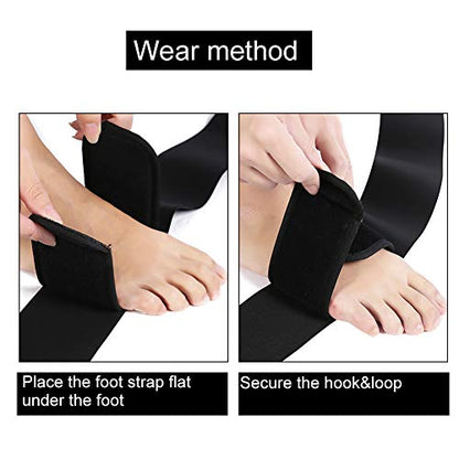 ZJchao Stretching Strap Yoga Strap, Foot Drop Fascitis Plantar Ankle Training Belt, Exercise Strap, Black, OK Cloth