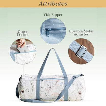 Maison d' Hermine Yoga Mat Duffle Bag Gym Tote Yoga Mat Carry Bag - color: Ice Florals, style: Yoga Mat Gym Bag