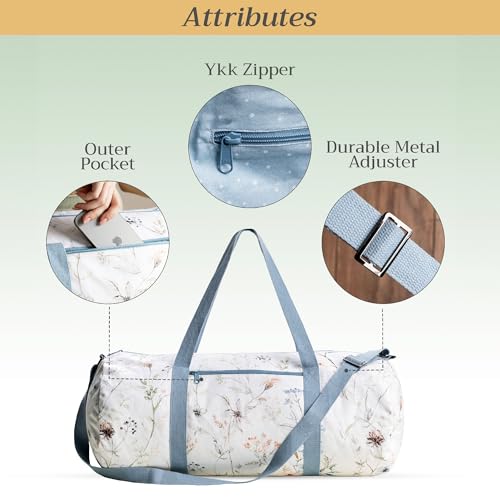 Maison d' Hermine Yoga Mat Duffle Bag Gym Tote Yoga Mat Carry Bag - color: Ice Florals, style: Yoga Mat Gym Bag