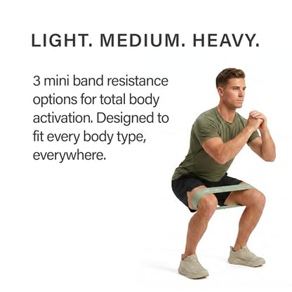 Mini Resistance Bands, Set of 3 – Non-Slip Workout Bands for Strength Training, Physical Therapy & Progressive Activation - color: Mojave, Stone, and Mesa