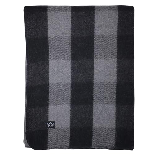 Arcturus Military Wool Blanket - Warm, Thick, Washable - Great for Outdoors, Camping, Stadium Blanket, Picnics, Travel - Car & Bushcraft Survival Kits - color: Gray Buffalo, size: Twin