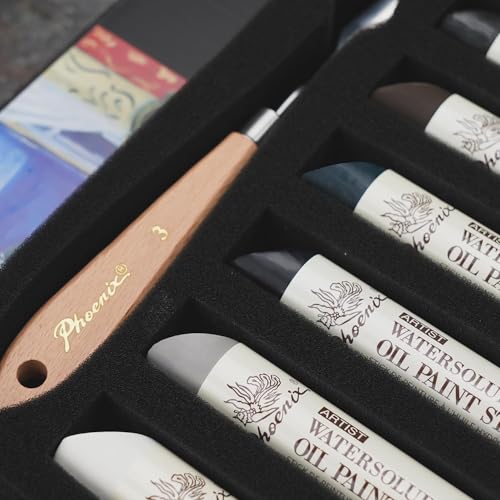 PHOENIX Titanium White Oil Paint Stick - Vibrant Color 37ml Large Water Soluable Soft Oil Pastels for Professional Oil Painting - Creamy Drawing Art Supplies for Artists - color: Titanium White