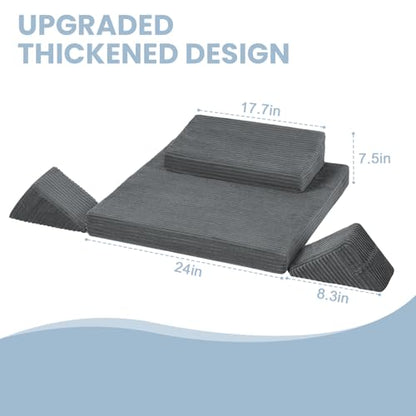 Meditation Cushion, Meditation Mat with Knee Support, Dark Grey - color: Dark Grey, size: 24X24X4 Inch