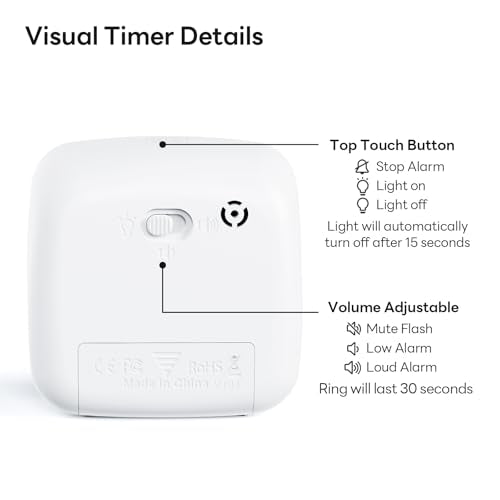 Yunbaoit Visual Timer with Night Light, 60 Minute Countdown, Dark Black - color: Dark Black