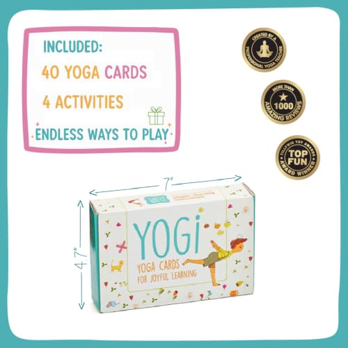 YOGi FUN Yogi Kit Card Game, 40 Yoga Cards Rhyming Game, Award Winning Educational Activities, Includes 2 Cardboard dice. for ADHD, Therapy, Montessori, Waldorf, Classroom