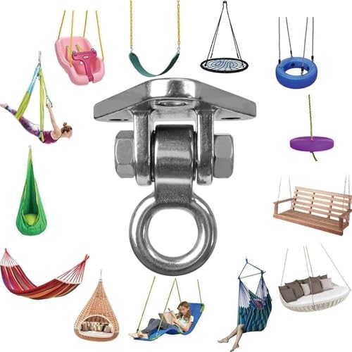 Heavy Duty Swing Hanger Bracket, 1000 lbs Capacity, 304 Stainless Steel Swing Mount with Threaded Hook, for Indoor/Outdoor Porch Swing, Hammock, Gym Rings, Punching Bag Hardware - size: 3 holes-1Pack