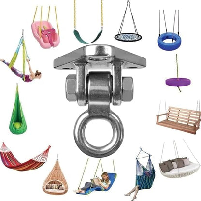 Heavy Duty Swing Hanger Bracket, 1000 lbs Capacity, 304 Stainless Steel Swing Mount with Threaded Hook, for Indoor/Outdoor Porch Swing, Hammock, Gym Rings, Punching Bag Hardware - size: 3 holes-1Pack
