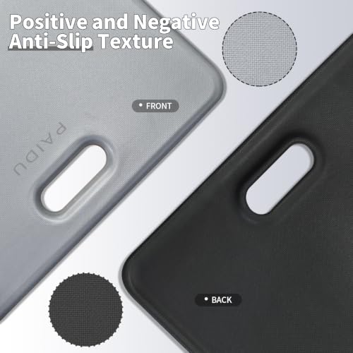 PAIDU Yoga Knee Pad 1" Thick, Foldable for Home Gym | knee pad for pain-free knees, elbows, wrists & back, foldable for home gym, pilates, plank and abdominal training - color: Grey + Black