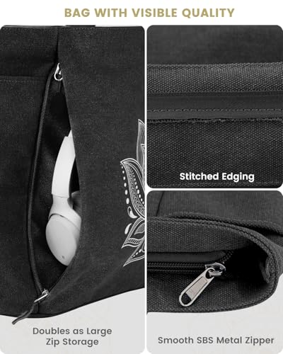 Gonex Yoga Mat Bag with Zipper Mat Carrier Canvas Gym Tote | Durable Canvas, Zipper Closures Prevent Slipping, Quick Access, Bottle Holder, Fits Yoga Blocks, Gym & Travel Use - color: Black, size: X-Large(19.5×7×17inch)